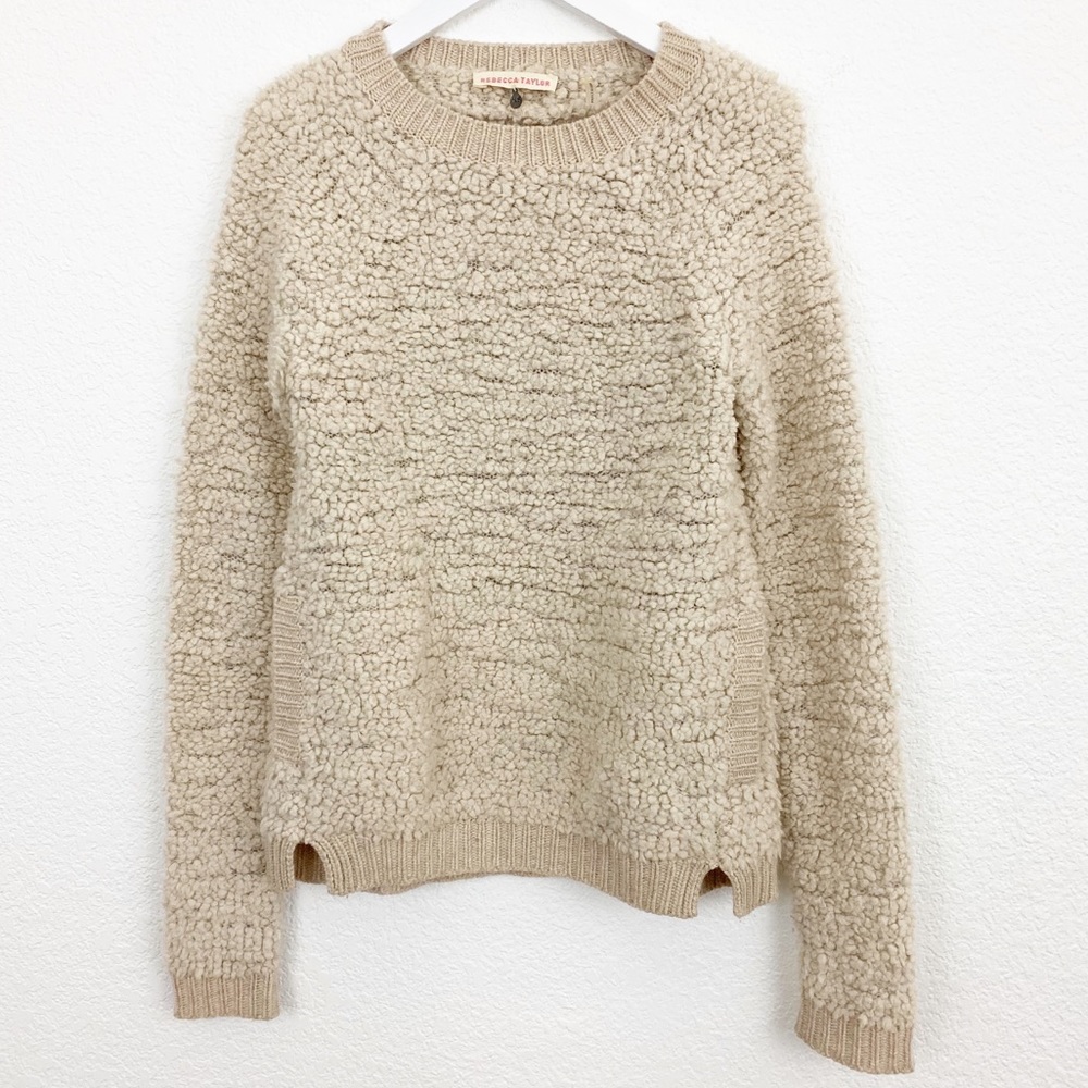 Rebecca Taylor XS 🐑 Sherpa Cream Sweater with pockets